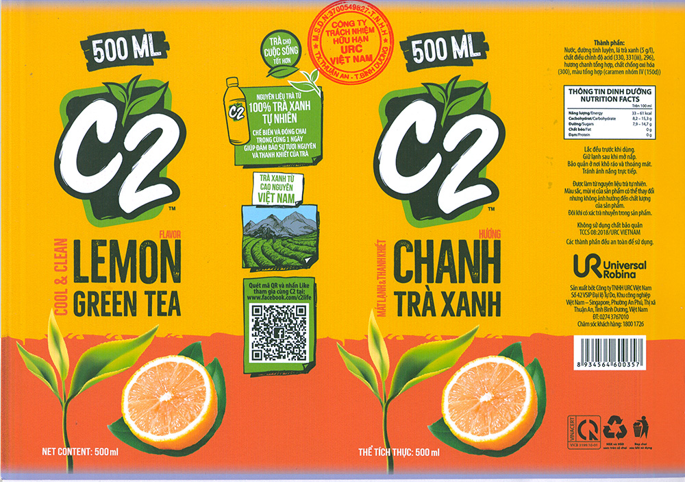 C2 Green Tea Lemon Flavor - Binh Duong Factory