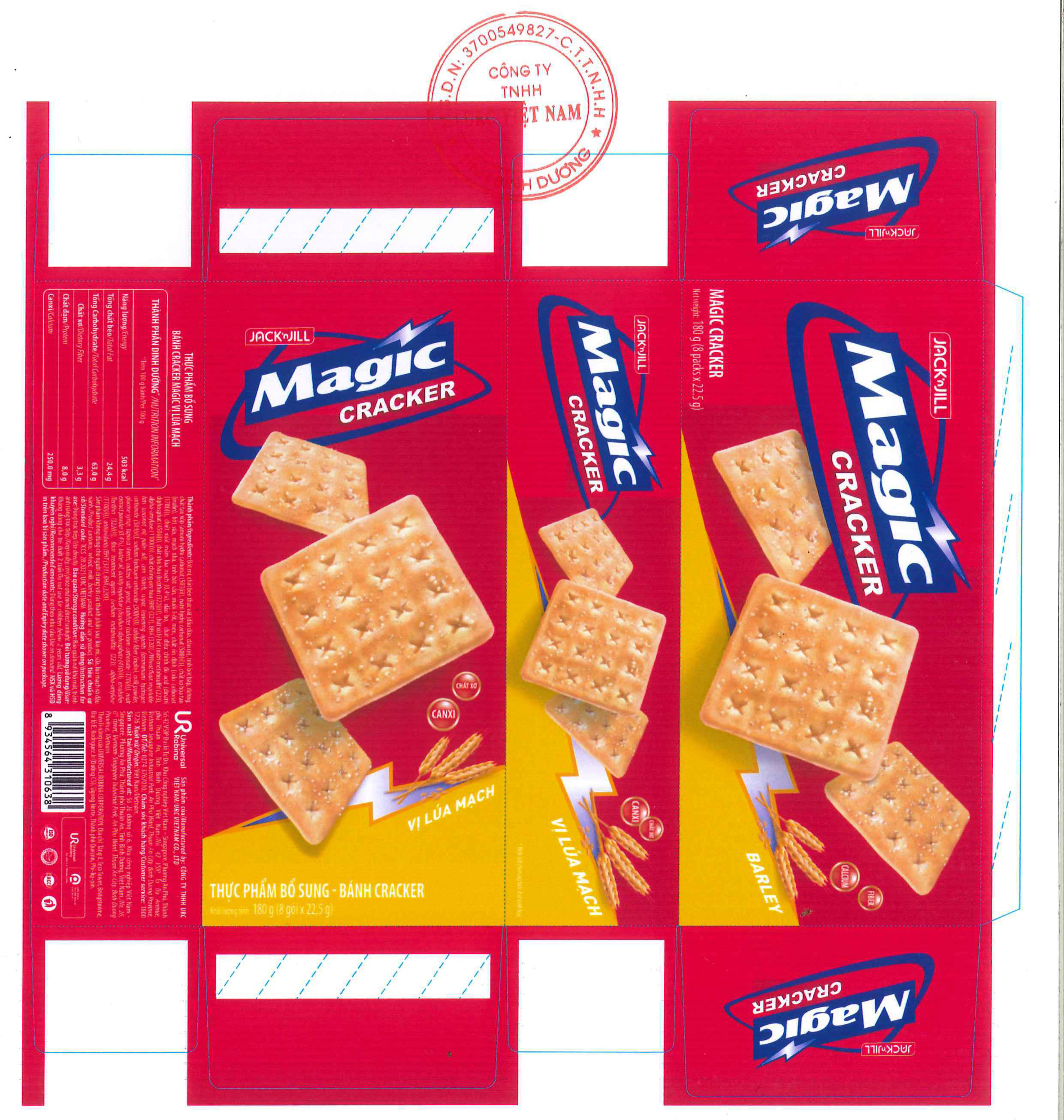 Thực phẩm bổ sung BÁNH MAGIC CRACKER VỊ LÚA MẠCH