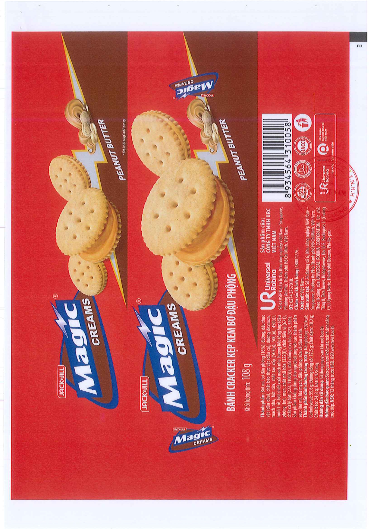 BÁNH CRACKER KẸP KEM BƠ ĐẬU PHỘNG MAGIC