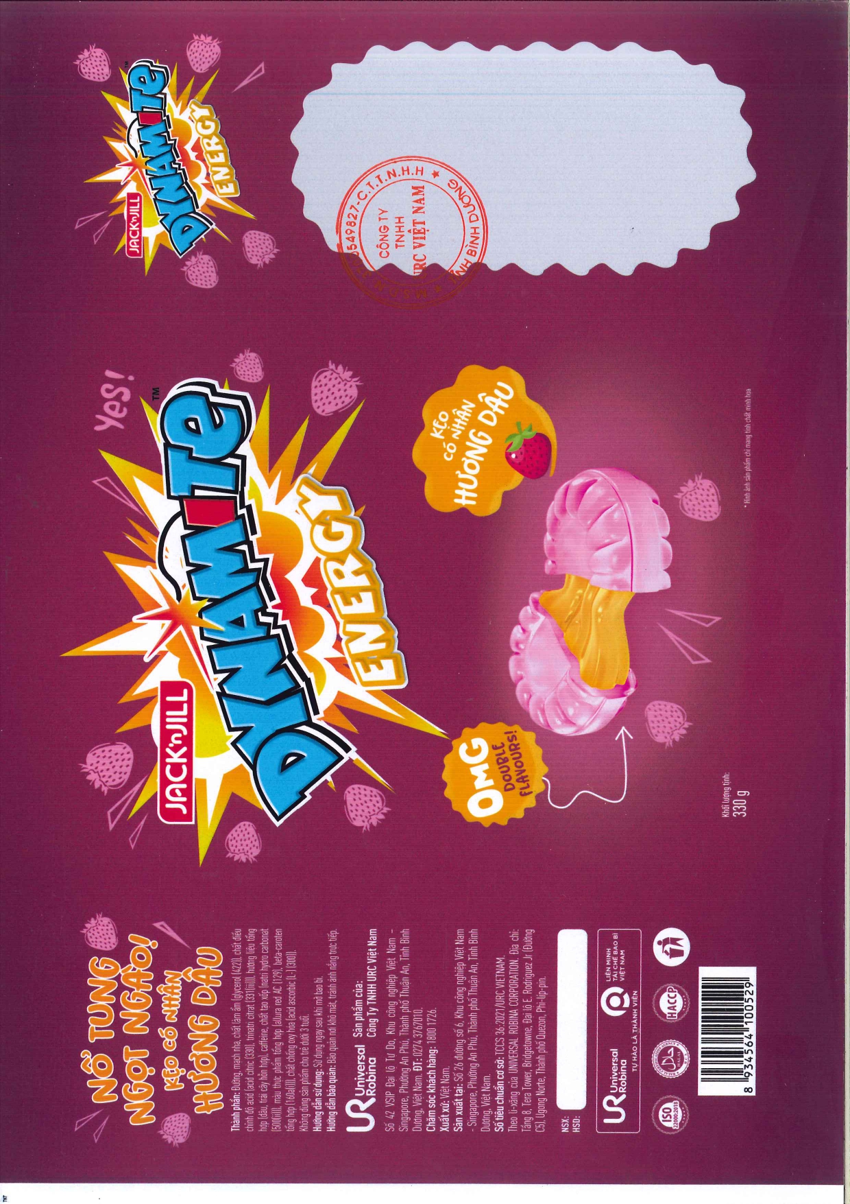KẸO CÓ NHÂN HƯƠNG DÂU DYNAMITE ENERGY