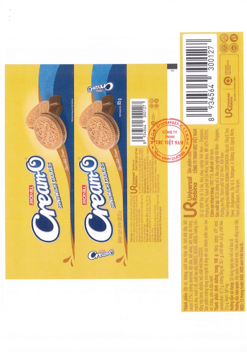 BÁNH QUY KEM SÔCÔLA CREAM-O