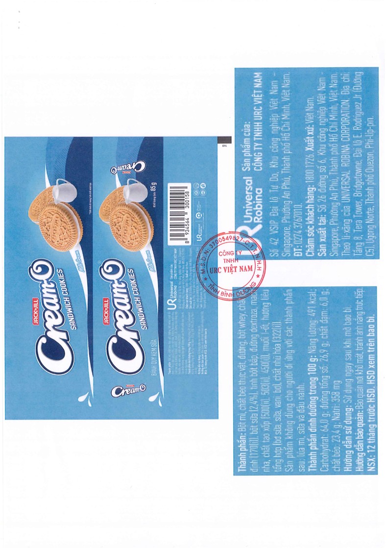 BÁNH QUY KEM SỮA CREAM-O