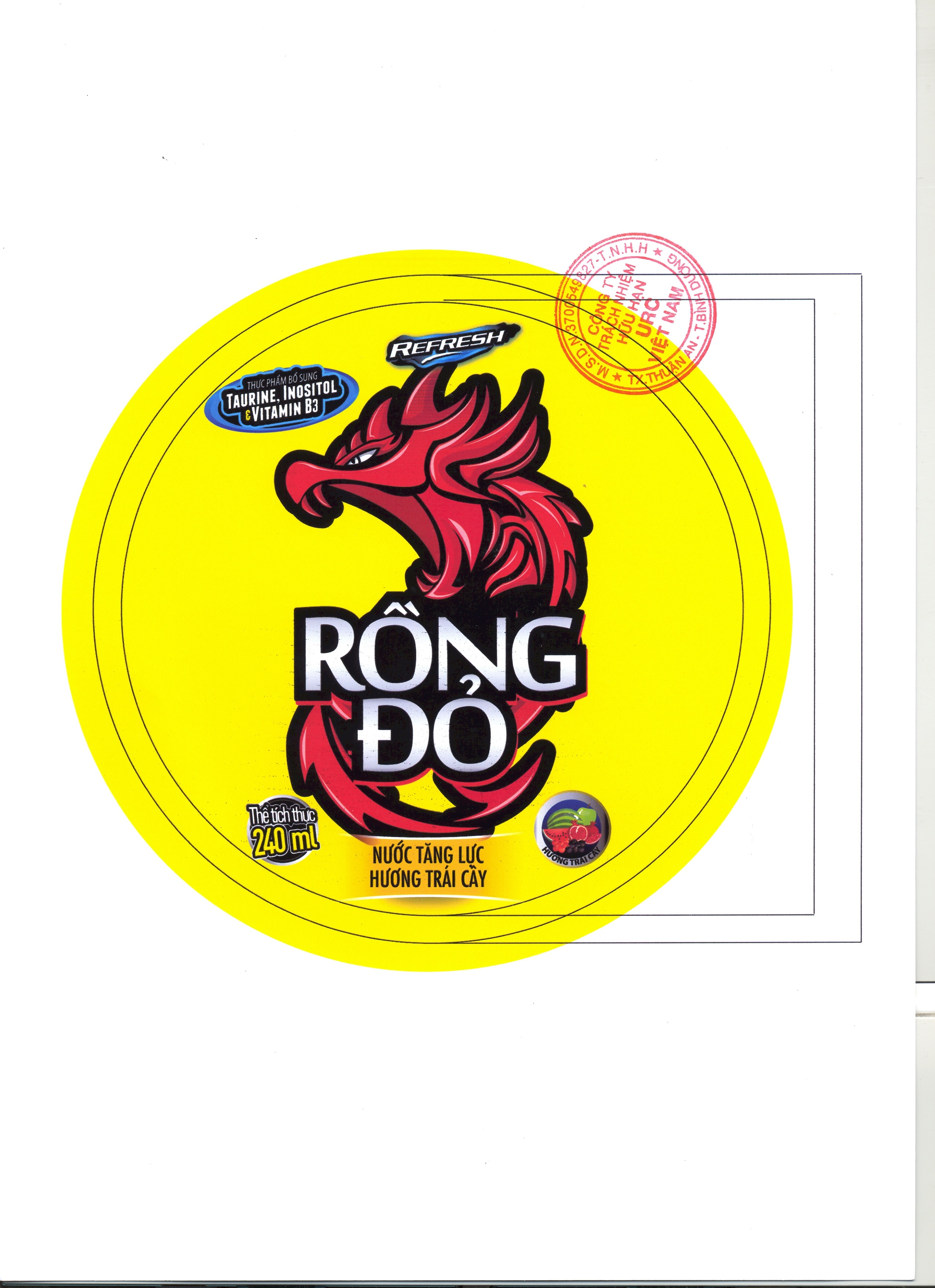 ENERGY DRINK RONG DO MIXED FRUITS FLAVOR CUP FORMAT - BINH DUONG FACTORY
