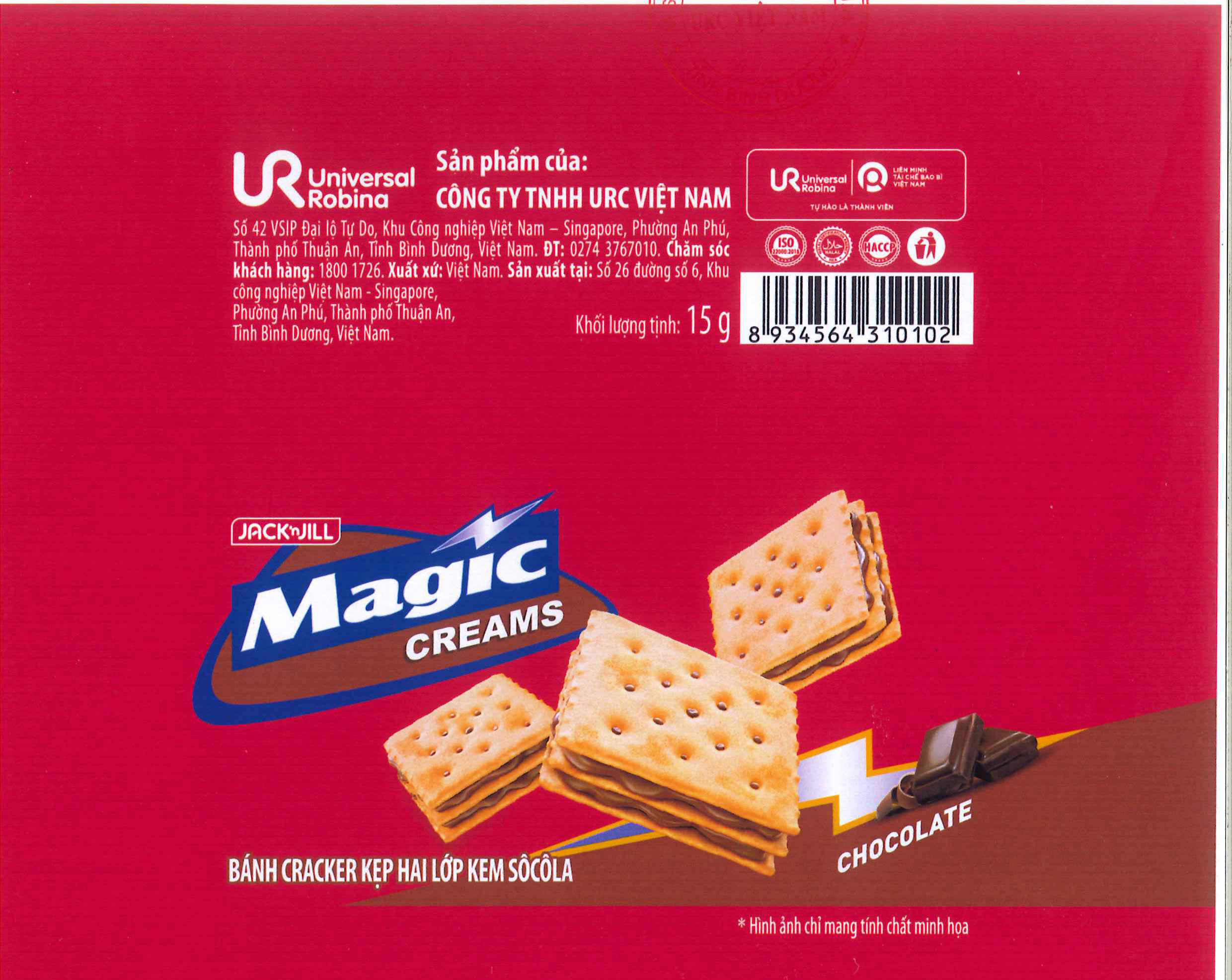 BÁNH CRACKER KẸP HAI LỚP KEM SÔCÔLA MAGIC