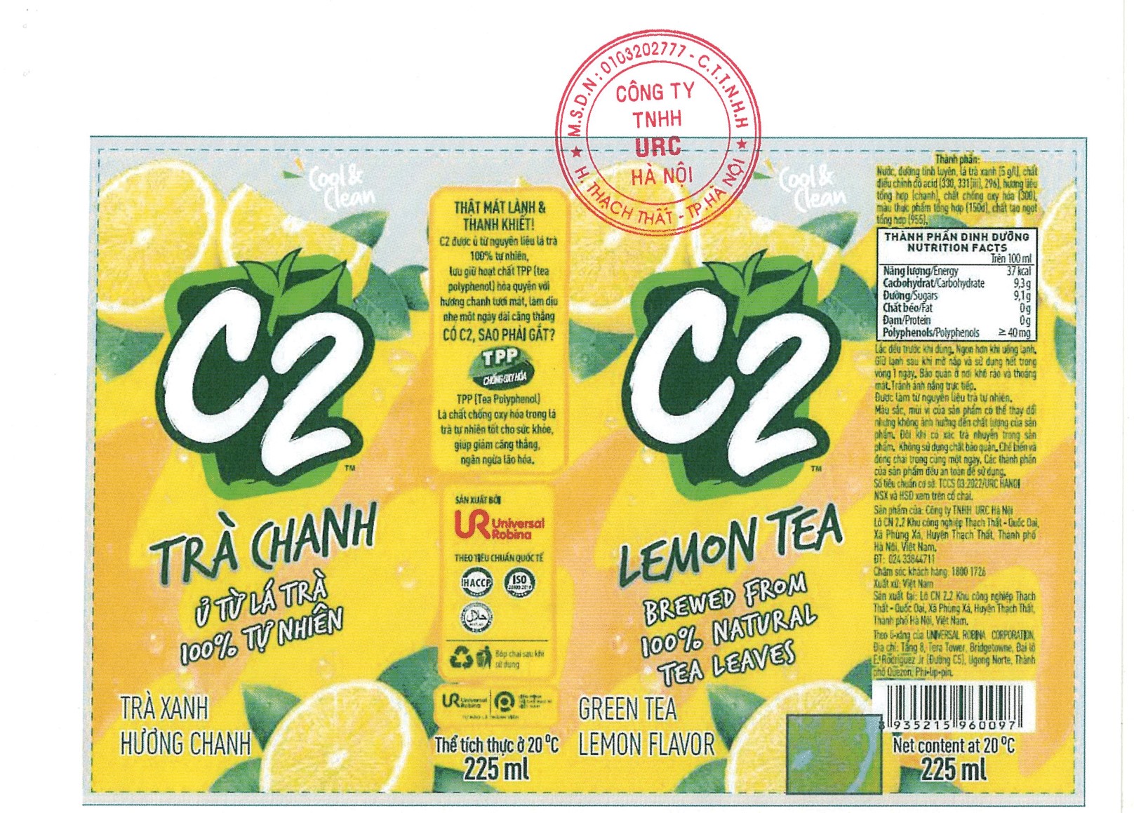 TRÀ XANH HƯƠNG CHANH C2 - HÀ NỘI