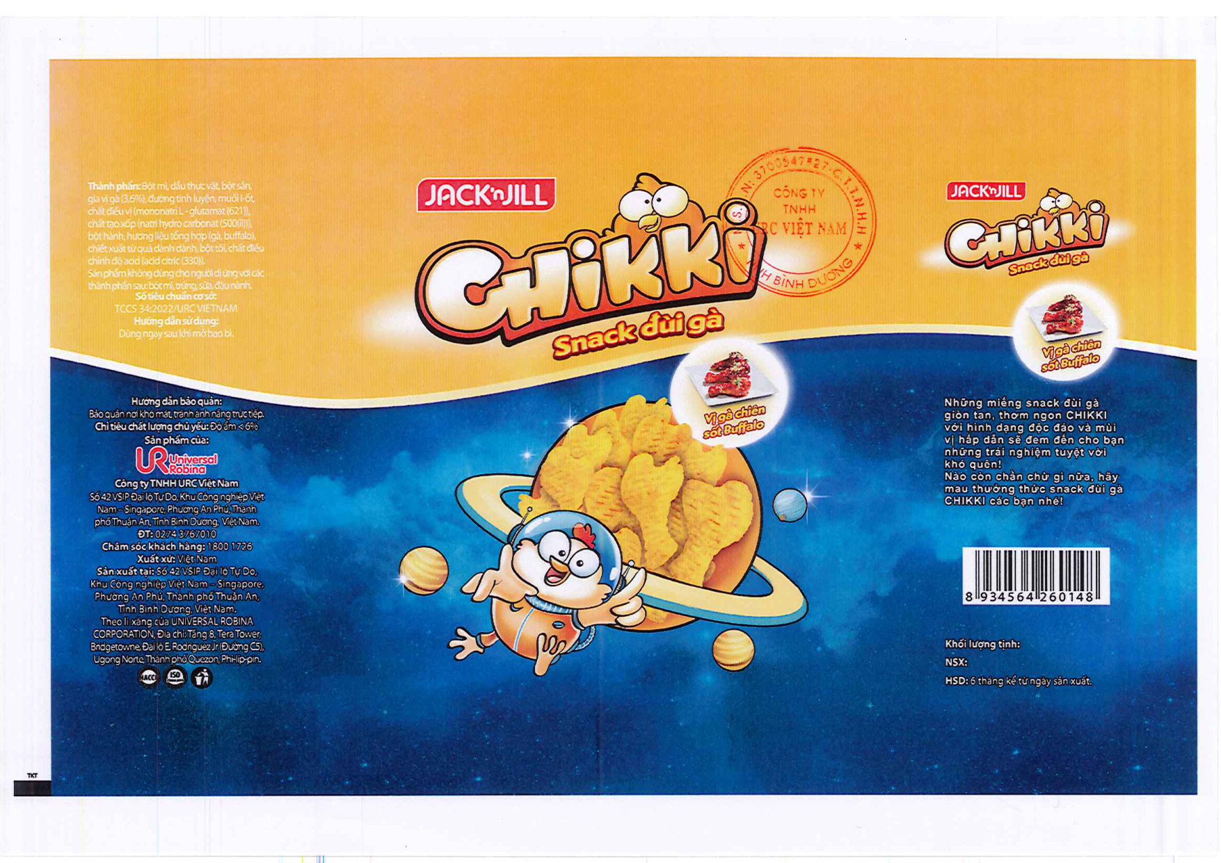 SNACK ĐÙI GÀ VỊ GÀ CHIÊN SỐT BUFFALO CHIKKI