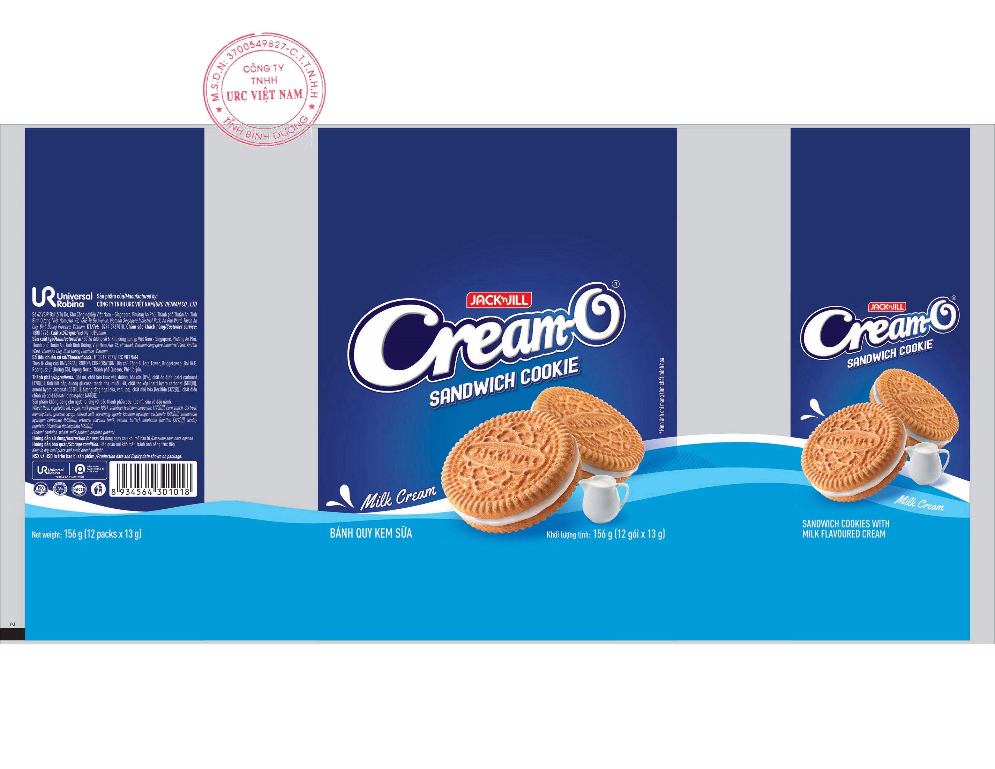 BÁNH QUY KEM SỮA CREAM-O