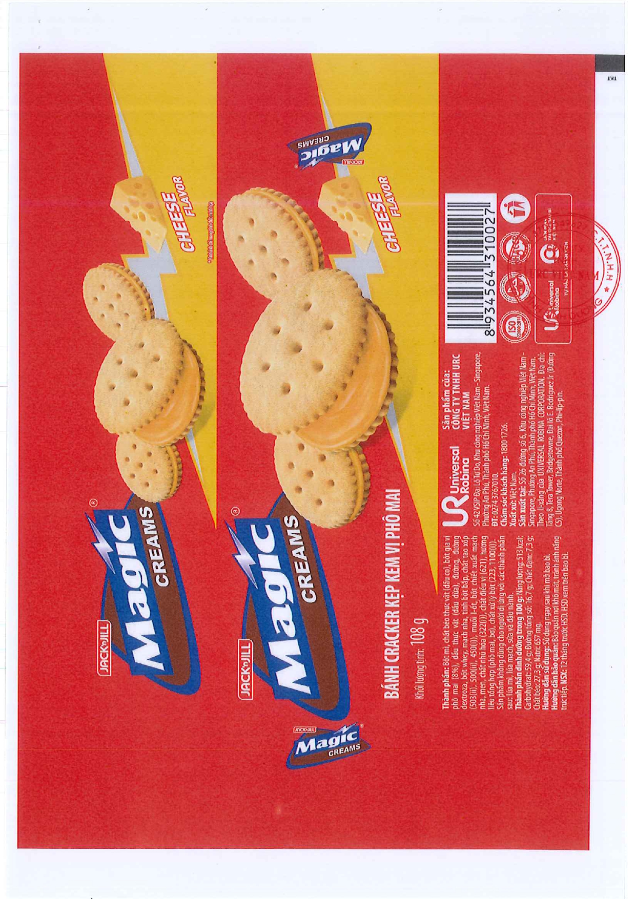 BÁNH CRACKER KẸP KEM VỊ PHÔ MAI MAGIC