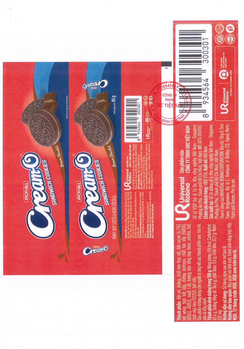 BÁNH QUY SÔCÔLA KEM SÔCÔLA CREAM-O