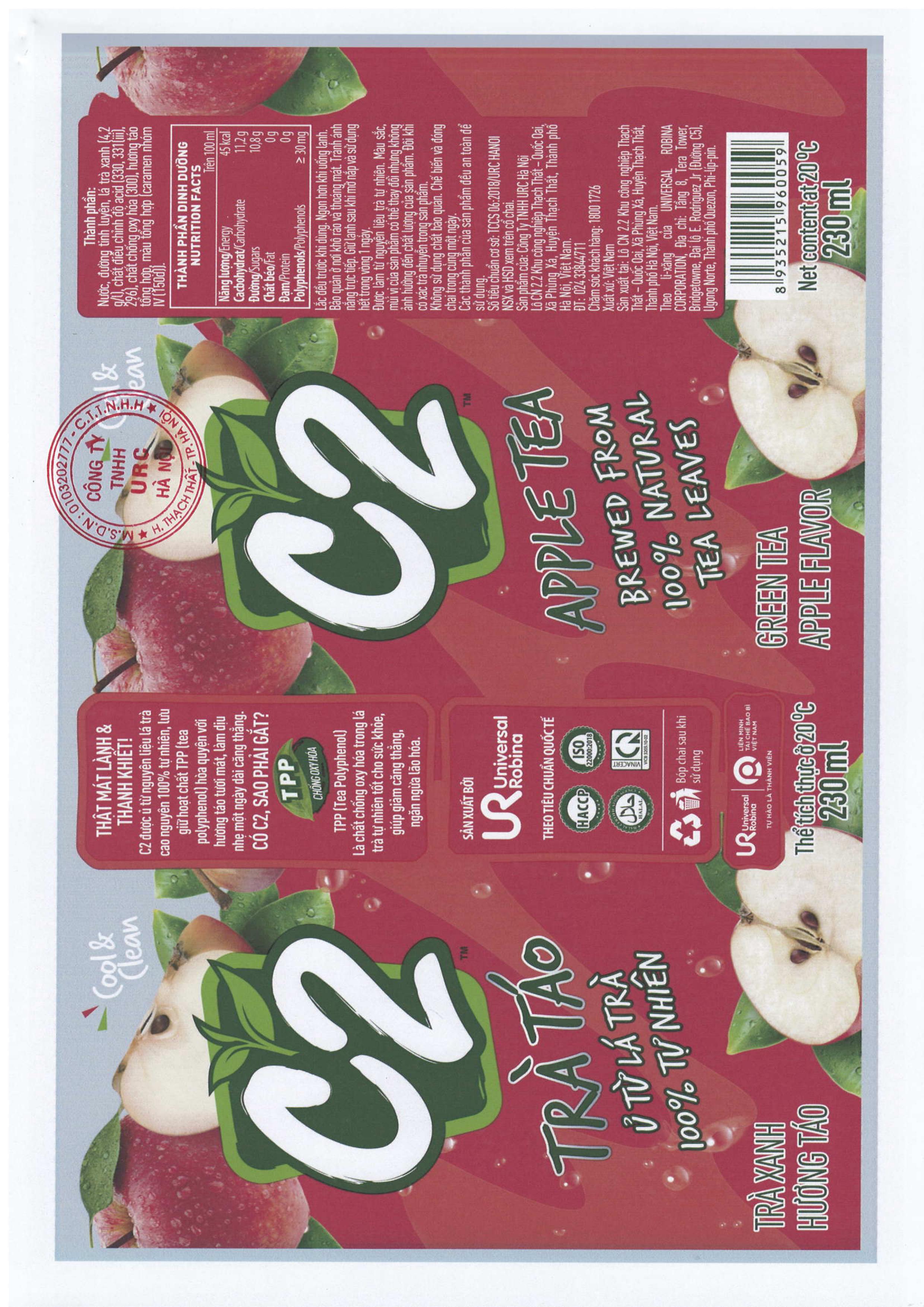 C2 GREEN TEA APPLE FLAVOR HA NOI
