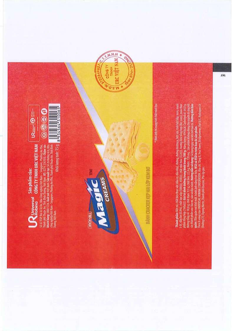 BÁNH CRACKER KẸP HAI LỚP KEM BƠ MAGIC