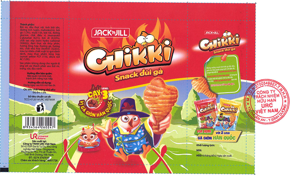 Snack đùi gà vị gà giòn Hàn Quốc cay Chikki