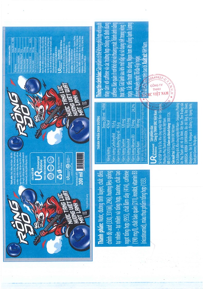 THỰC PHẨM BỔ SUNG NƯỚC TĂNG LỰC HƯƠNG VIỆT QUẤT MÁT LẠNH 200ML