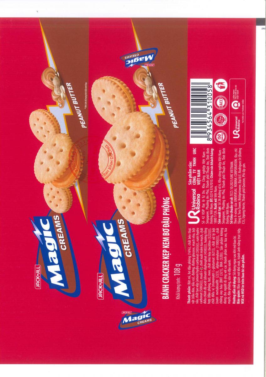 BÁNH CRACKER KẸP KEM BƠ ĐẬU PHỘNG MAGIC